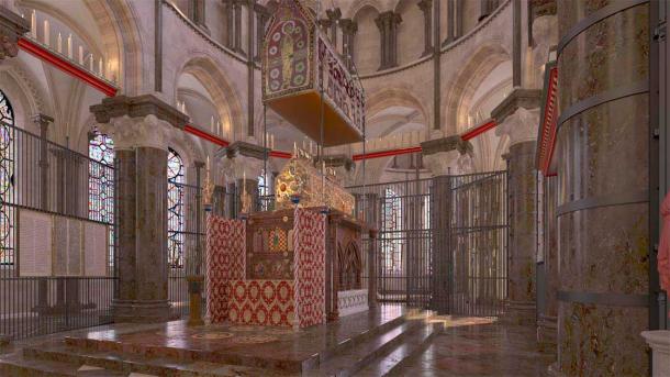 Digital reconstruction of the Thomas Beckets shrine, who many believed had the power to cure the sick and bring about healing miracles. (Dr. John Jenkins / Taylor & Francis Group)