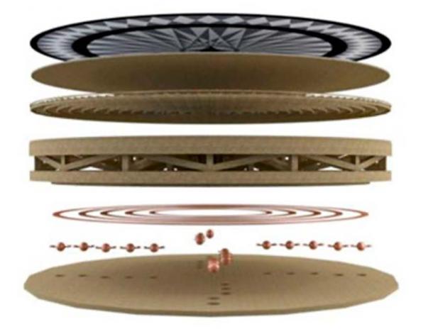 A reconstructive model of the system of spheres on which Nero's revolving restaurant rotated. (Francoise Villedieu and Edikom)