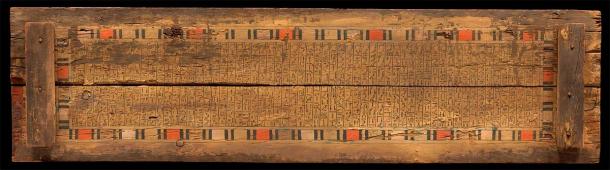 The rectangular wooden coffin of the Overseer of the Storehouse, Khety, with Coffin Text spells on the panels  is of a type known from the mid-12th Dynasty on. (CC0)