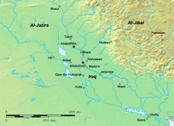 Mapa de la región de Irak en los siglos IX y X (Ro4444 / CC BY-SA 3.0)