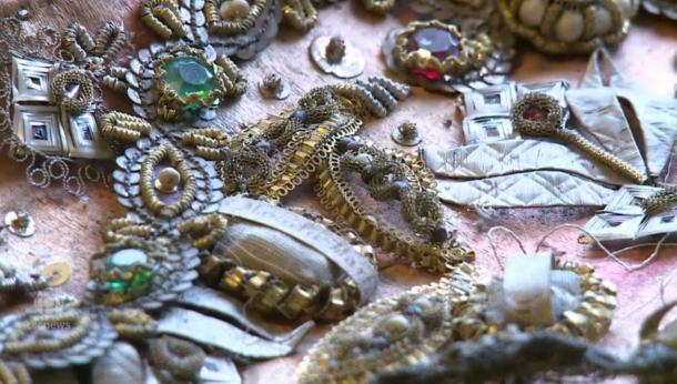 A screenshot from a CBC video of the relics