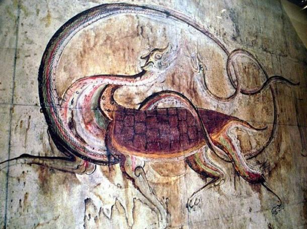 A replica of a mural of one of the directional dieties found in a Goguryeo Tomb at the National Museum of Korea.