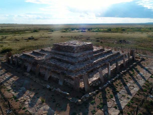 The restored mausoleum pyramid indicates a very impressive burial monument was once constructed. (Dr. Aibar Kassenali/Arkeonews)