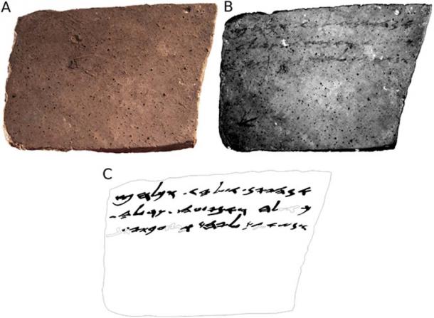 The reverse side of the ostracon