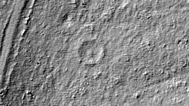 The ring cairn can be seen here on the LiDAR scan. (Forestry Commission)