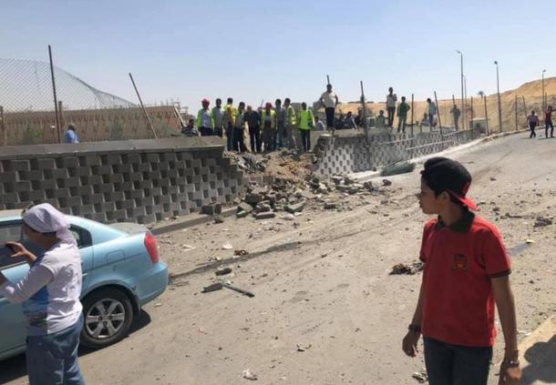 The roadside device exploded near to the new Grand Egyptian Museum. (Image: Twitter)
