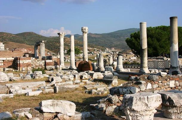 The ruins of the Basilica of John the Apostle in Ephesus (Turkey). 
