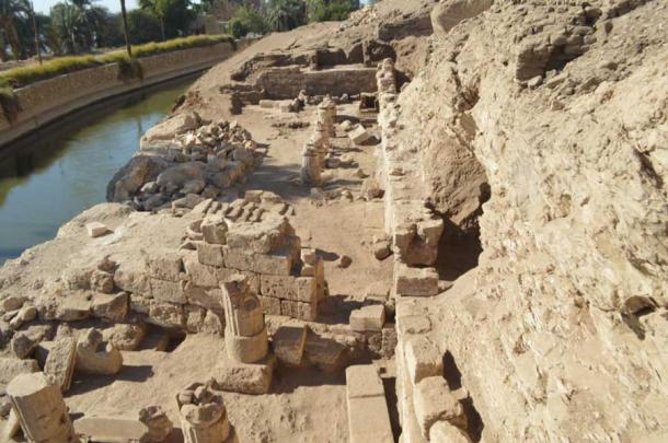 These ruins of an ancient Isis temple were originally discovered during previous excavations at the Gabal El Haridi site, but more and more of the buried building is coming to light. (Ministry of Tourism and Antiquities)