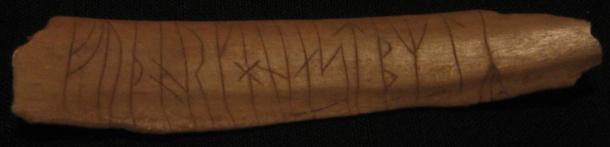 This runic inscription has been carved into bone. Found in Sweden. 