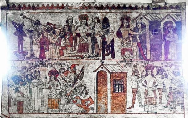 The story of other saints are also represented in the mural. Here that of St. Catherine. (Helge Klaus Rieder, CC0)