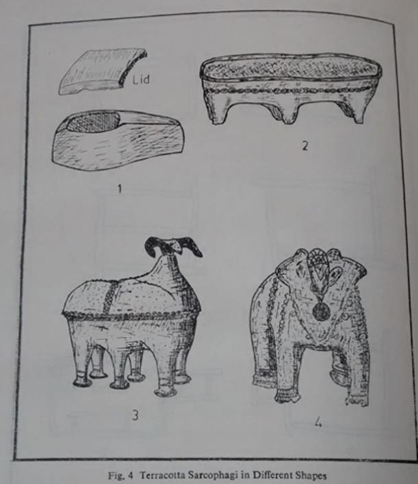 Image of sarcophagi and anthropoid figures