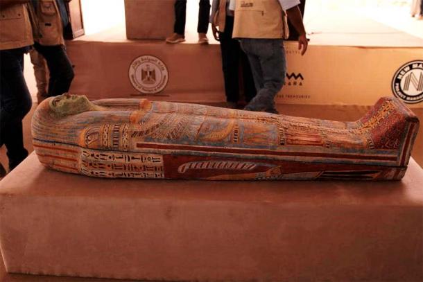 A sarcophagus discovered during the latest season of excavations at Saqqara, Egypt. Source: Ministry of Tourism and Antiquities