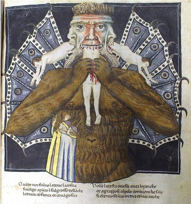 Satan devouring three men (14th century) 