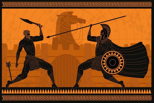 A scene from the Iliad: Achilles fighting Hector. Source: matiasdelcarmine / Adobe Stock
