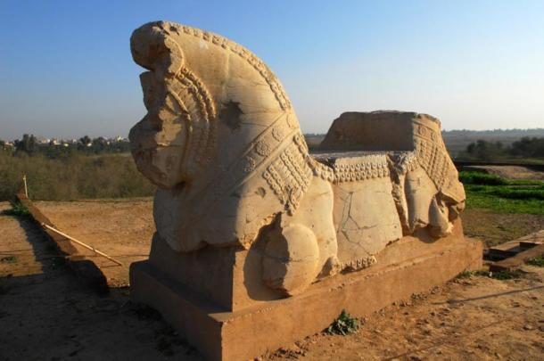 The remains of a spectacular sculpture in Susa, Iran 