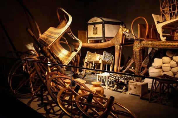 Just a small selection of the thousands of treasures found hastily stacked inside King Tut’s burial chamber.
