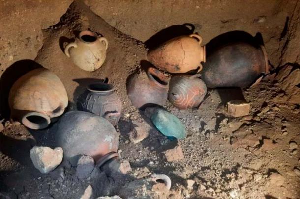 A selection of artifacts discovered within the 7th century BC Etruscan tomb, which was unveiled by archaeologists last month. (Municipality of Montalto di Castro)