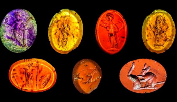 A selection of the intaglios found at the Carlisle Cricket Club site. (Anna Giecco/Wardell Armstrong)