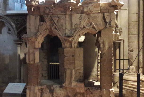 The shrine of St Amphibalus prior to the restoration work