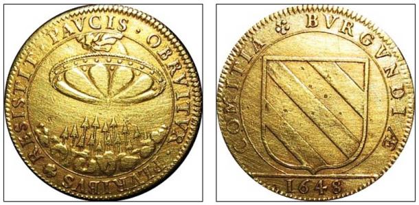 A counter from 1648 depicts a similar circular object.