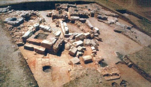 View of the site during excavations.