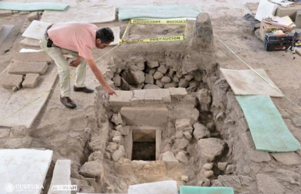 The site of the votive offering of obsidian knives at Tlatelolco