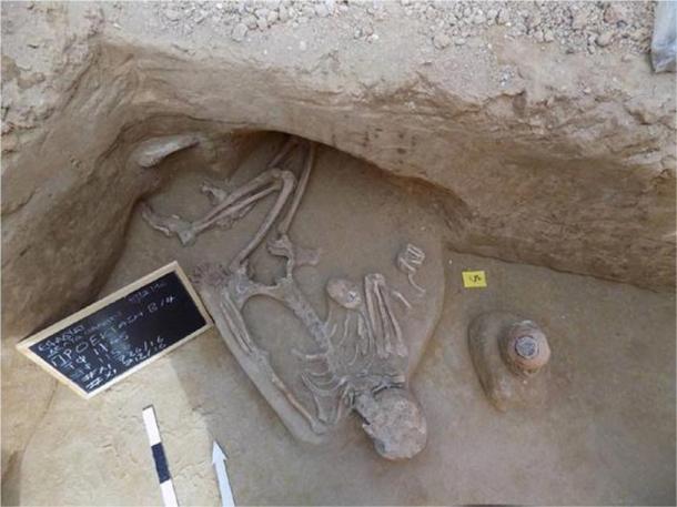 One of the skeletons found in the cemetery.