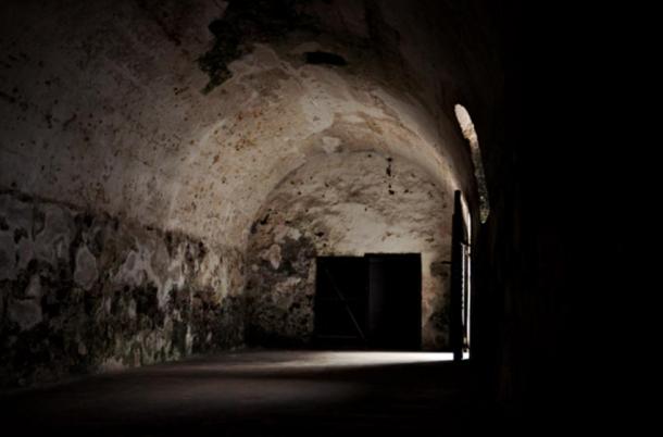 A slave holding cell at Elmina Castle