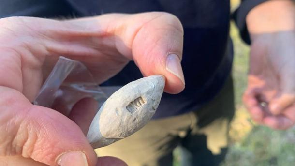 A sling lead with an inscription that suggests that the twelfth Roman legion was involved in the Swiss Roman battle against the local Celtic Helvetii tribes. (Schweizer Radio und Fernsehen)