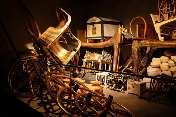 Just a small selection of the thousands of treasures found hastily stacked inside King Tut’s burial chamber. 