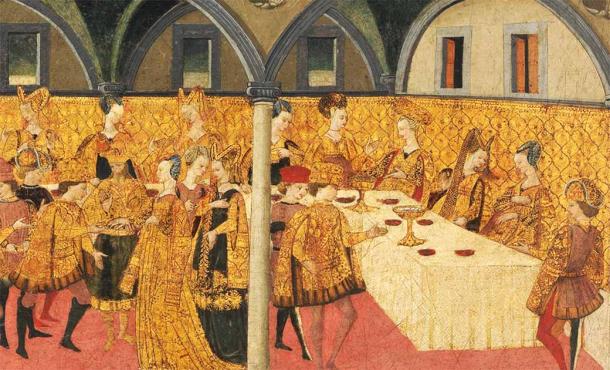 ¡El costo de rechazar una invitación a un banquete del Renacimiento parece haber sido muy alto! Detalle de la pintura de la historia de Ester. (Marco del Buono / CC0)