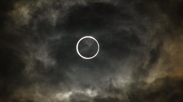 A 'ring of fire' solar eclipse.