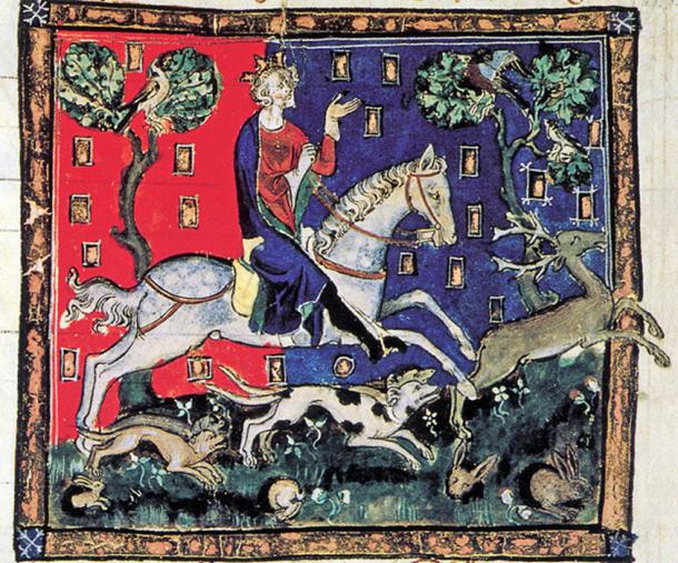 King John on a stag hunt. (Public Domain)