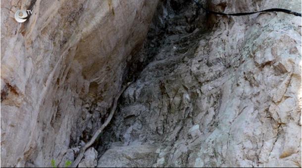A stairway up the cliffs to what is believed to be a prehistoric shrine at the Eagles’ Rocks in Bulgaria.