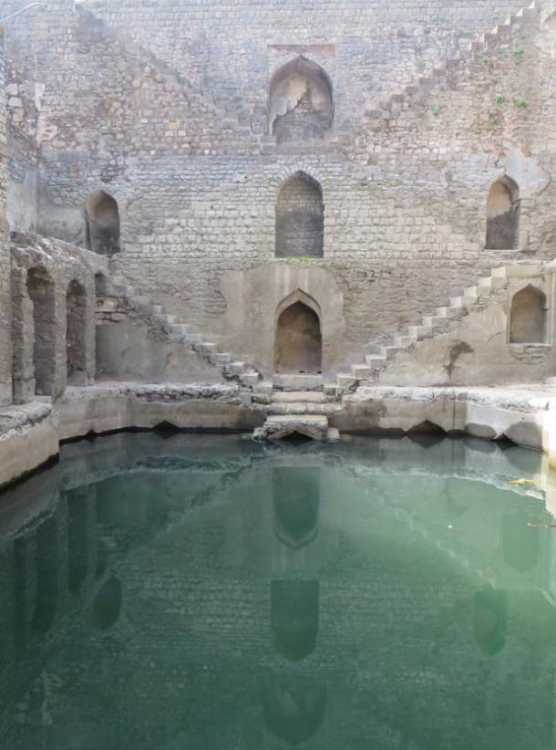 A vav or stepwell apparently still functional in Madhya Pradesh