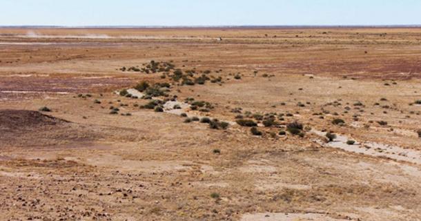 This stone circle is one of several archaeological features over quite a few square kilometers in Queensland’s Channel Country.