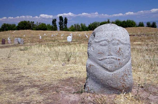 Other stone balbal statues near the Burana Tower in Kyrgyzstan. (lensw0rld / Adobe Stock)