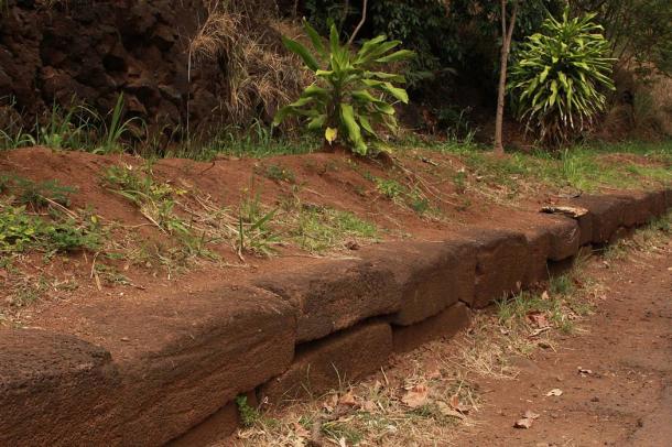 The worked facing stones of Kikiaola purportedly created by the first wave of Hawaiian people prior to 1000 AD, who are now called the Menehune