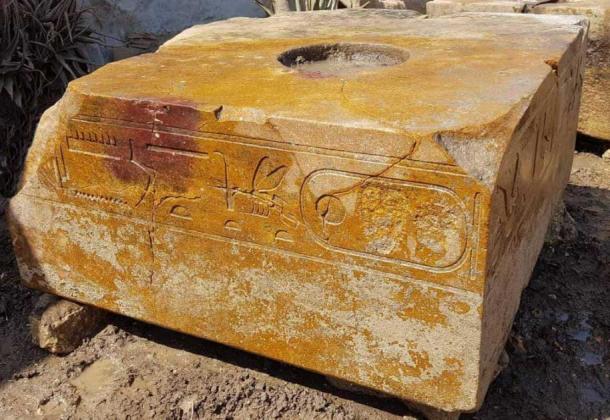 Another of the ancient stones that have been found beneath ancient Cairo, Egypt at the Matariya open-air museum. (Ministry of Antiquities)