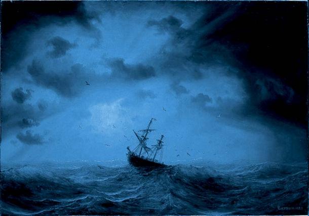 The storm buffeted the ship for a day and a night. 