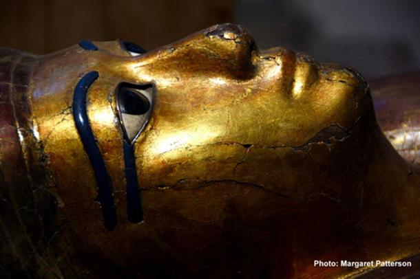 Detail of the stunning facemask of the inner coffin of Kha who was the ‘Overseer of Works’ under three consecutive rulers. Museo Egizio, Turin, Italy.
