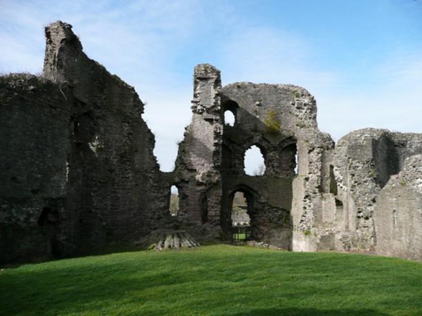 The surviving ruins of Abergavenny Castle, interior. South East Wales.