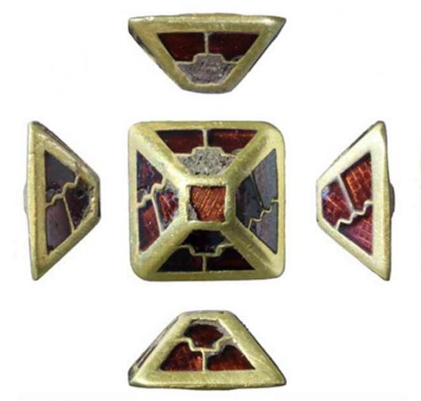 This sword harness pyramid was found in Norfolk just last month. (Andrew Williams / Norfolk County Council)