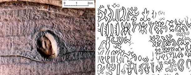 Detalles de los símbolos en la tablilla de rongorongo. (Wieczorek et. al. / The Journal of Island and Coastal Archaeology)