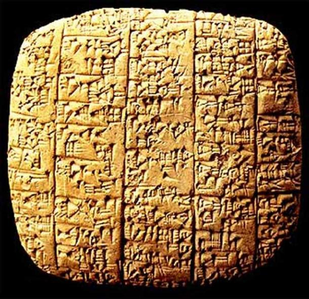 A tablet from the Ebla archive.