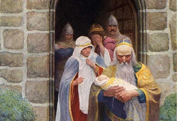 Merlin taking away the infant Arthur. (Public domain)