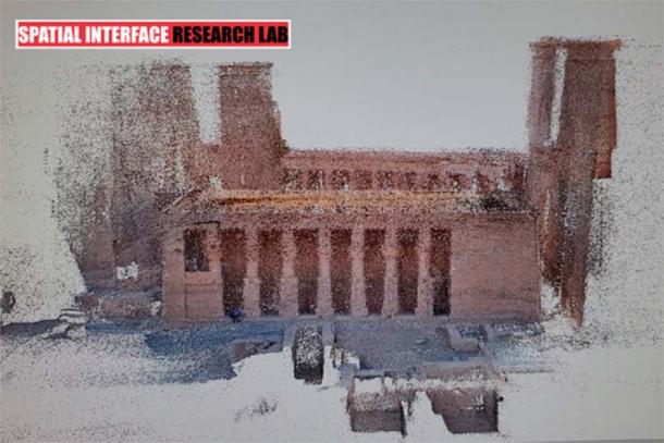 The team working at the Temple of Isis has been applying applying spatial reality capture technology to the field of archaeology in Egypt in order to further understand the existing graffiti and other inscriptions. (Simon Fraser University)