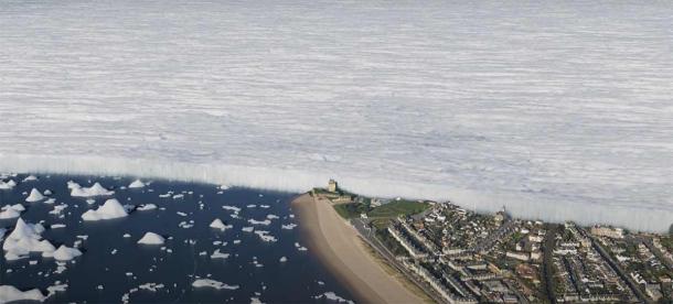 As the temperature rose, the Ice became unstable, shedding icebergs and tons of water. (YouTube Screenshot)