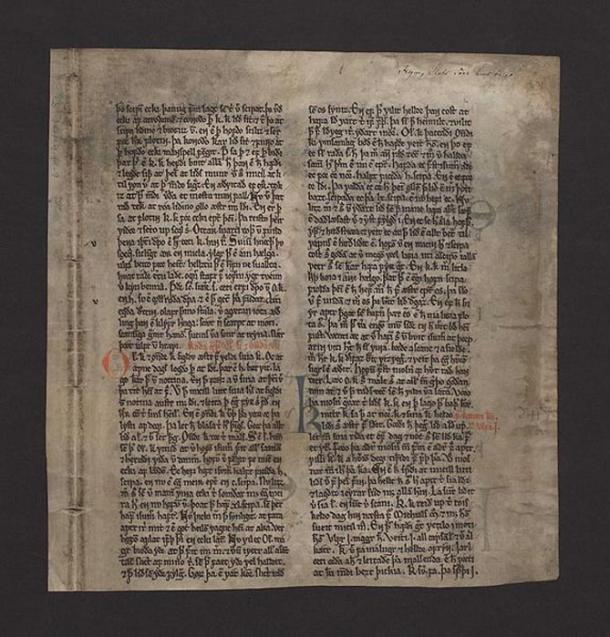 The single surviving page known as the Kringla leaf (Kringlublaðið) is kept in the National and University Library of Iceland.