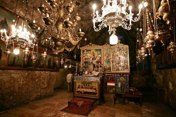Altar in the Tomb of Mary, Jerusalem. 